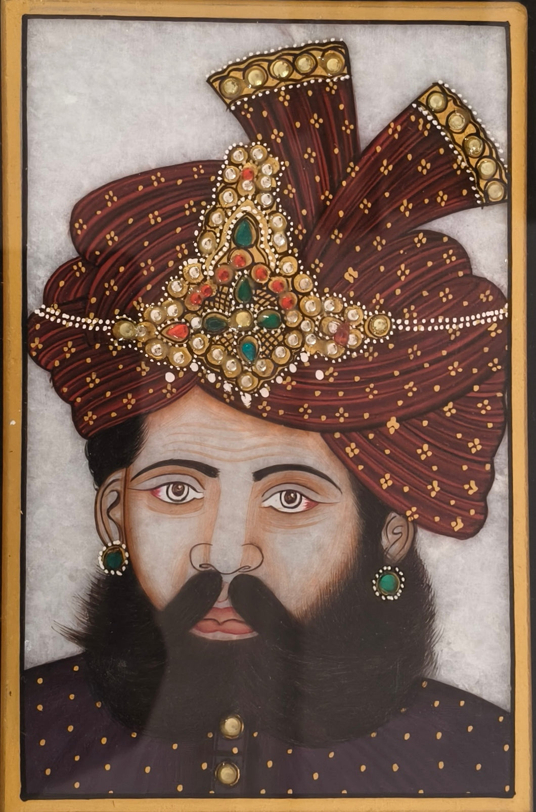 Royal Portrait on Natural Marble Plate