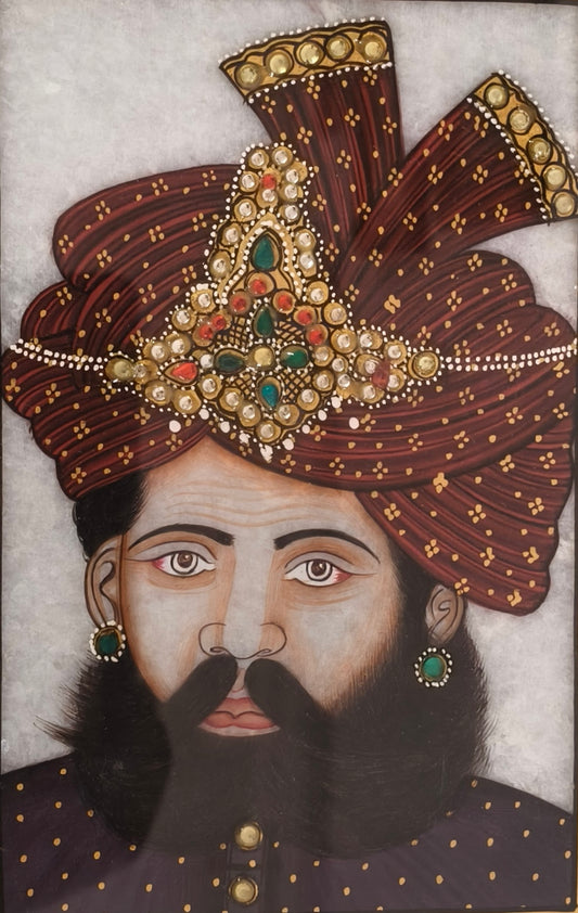 Royal Portrait on Natural Marble Plate