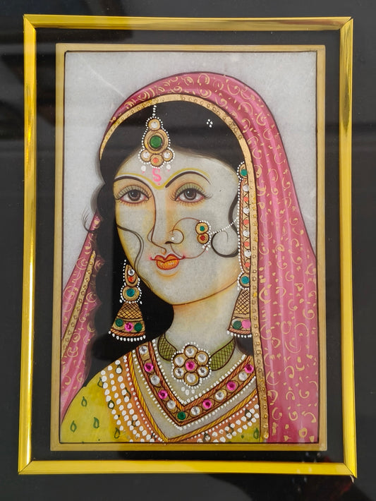 Royal Portrait on Natural Marble Plate