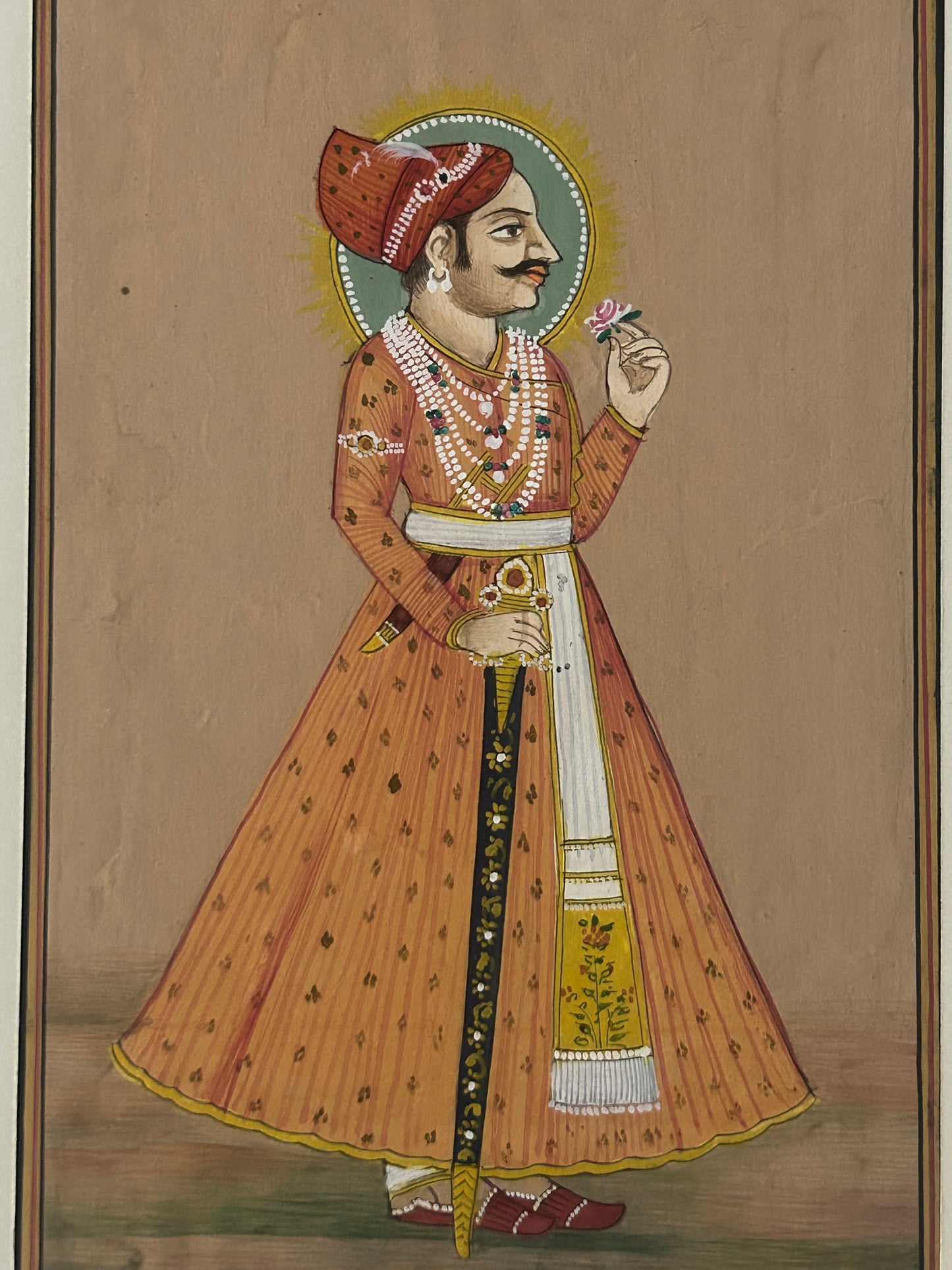 Indian miniature painting depicting a royal figure