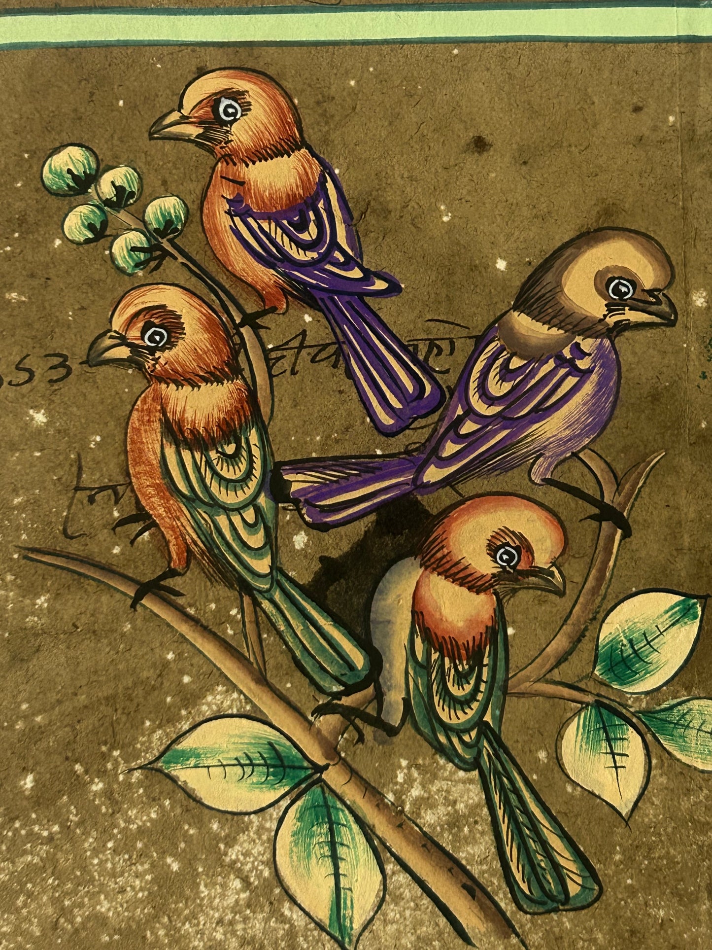 Traditional Indian bird miniature painting