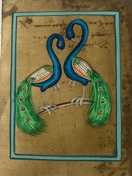 Traditional Indian bird miniature painting