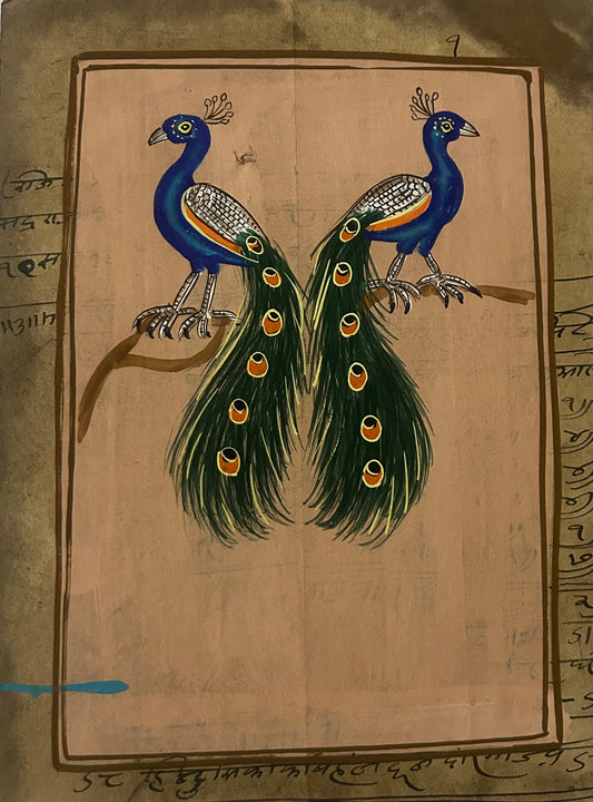 Traditional Indian bird miniature painting