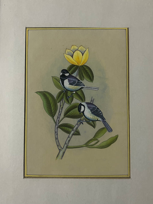 Traditional Indian bird miniature painting
