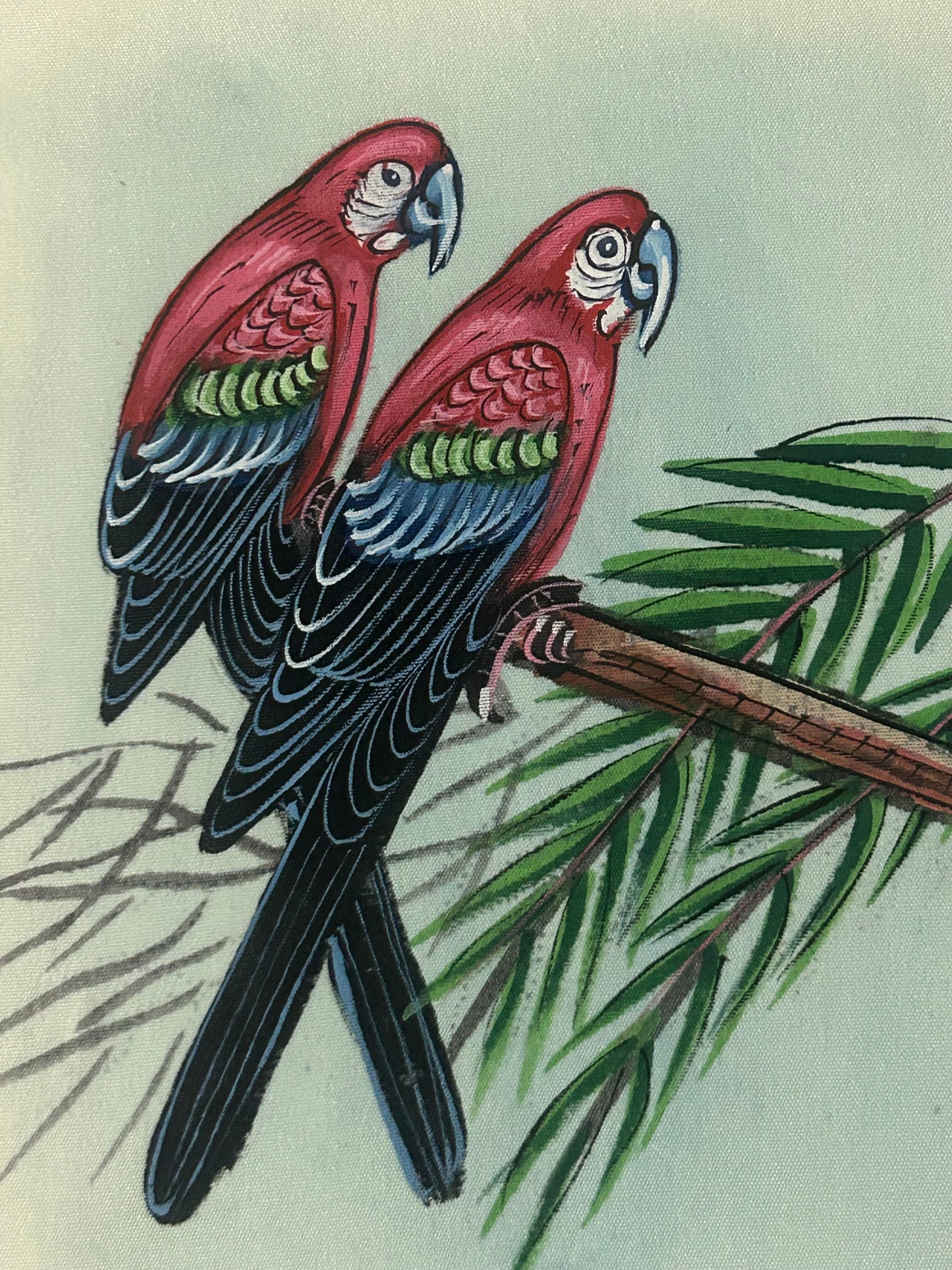 Traditional Indian bird miniature painting
