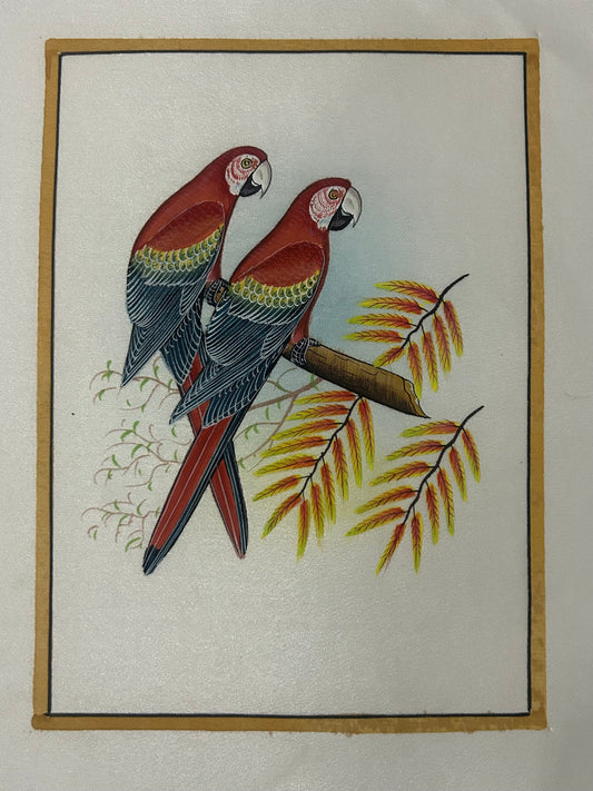 Traditional Indian bird miniature painting