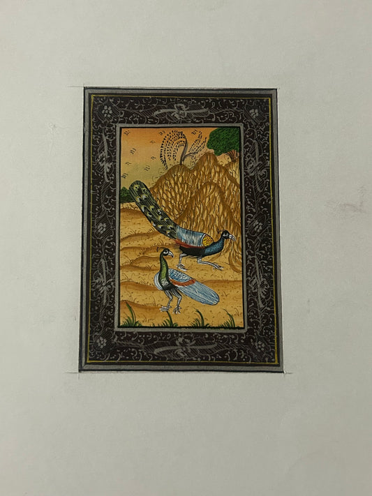 Traditional Indian bird miniature painting