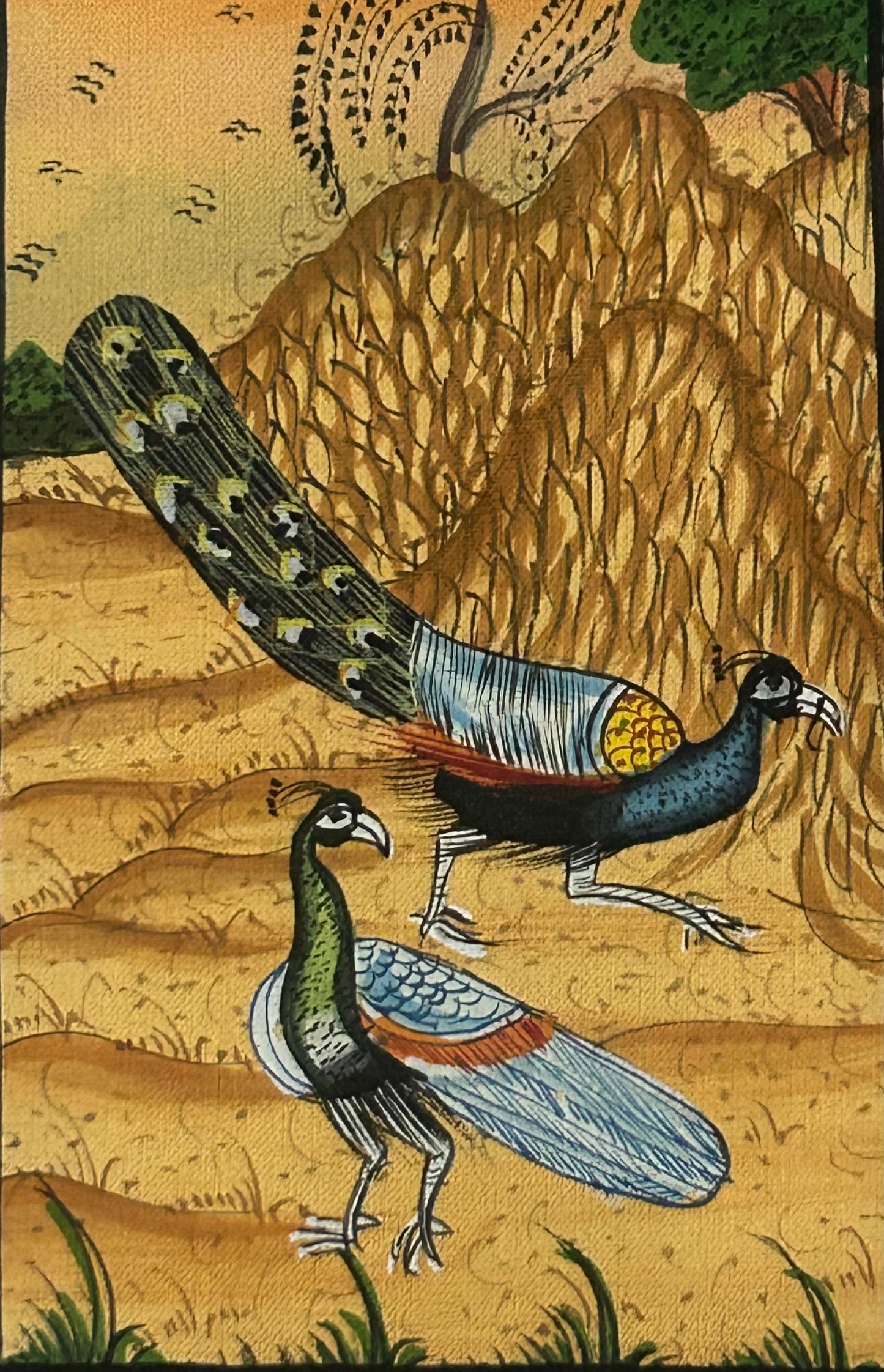 Traditional Indian bird miniature painting