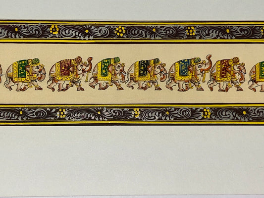 Rajasthani Miniature Border Painting - Royal Animals