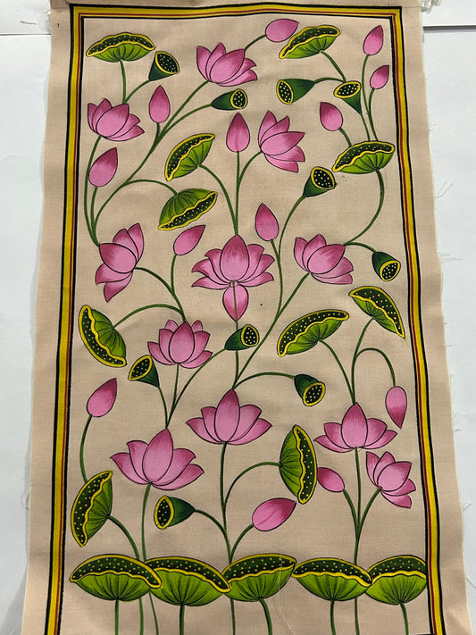 Blooming Harmony: Lotus Garden in Folk Elegance