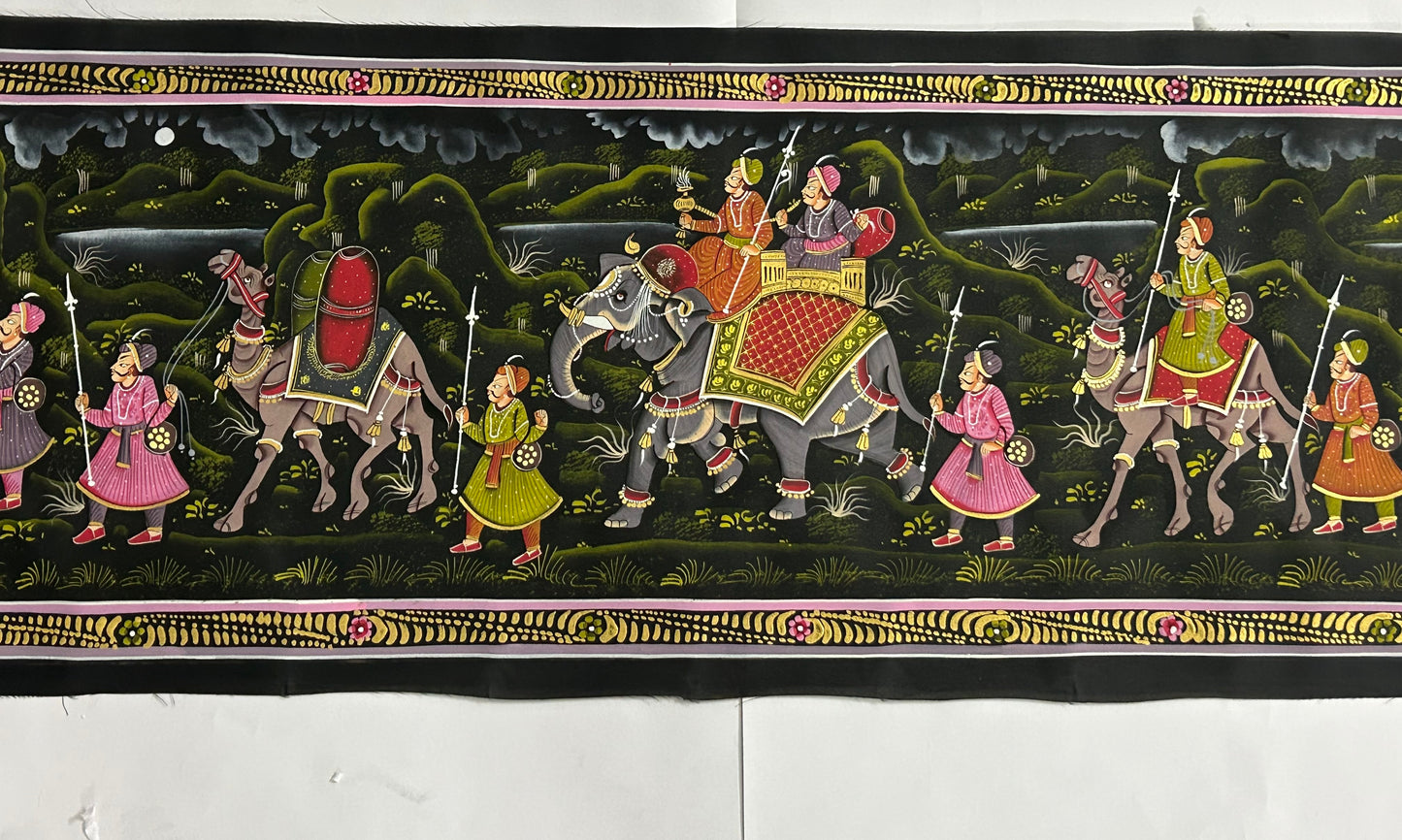 Royal Procession – Traditional Indian Miniature Painting