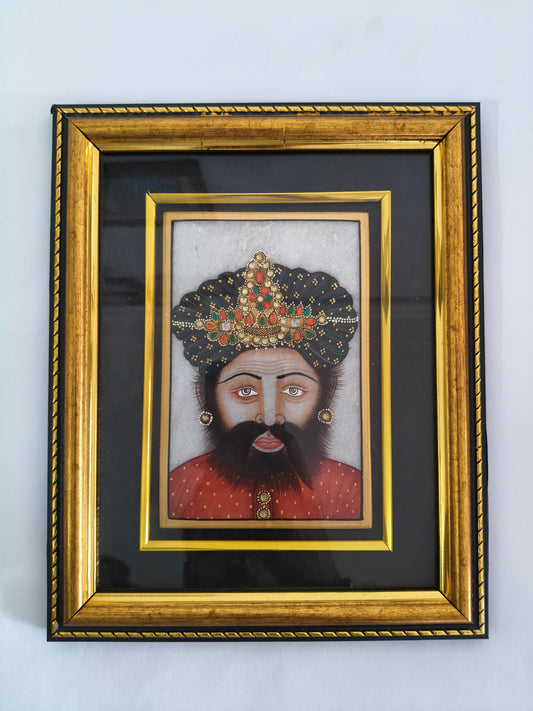 Royal Portrait on Natural Marble Plate