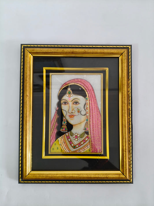 Royal Portrait on Natural Marble Plate