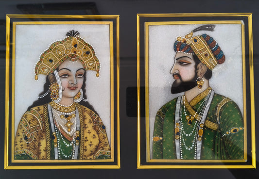 Royal Portrait on Natural Marble Plate