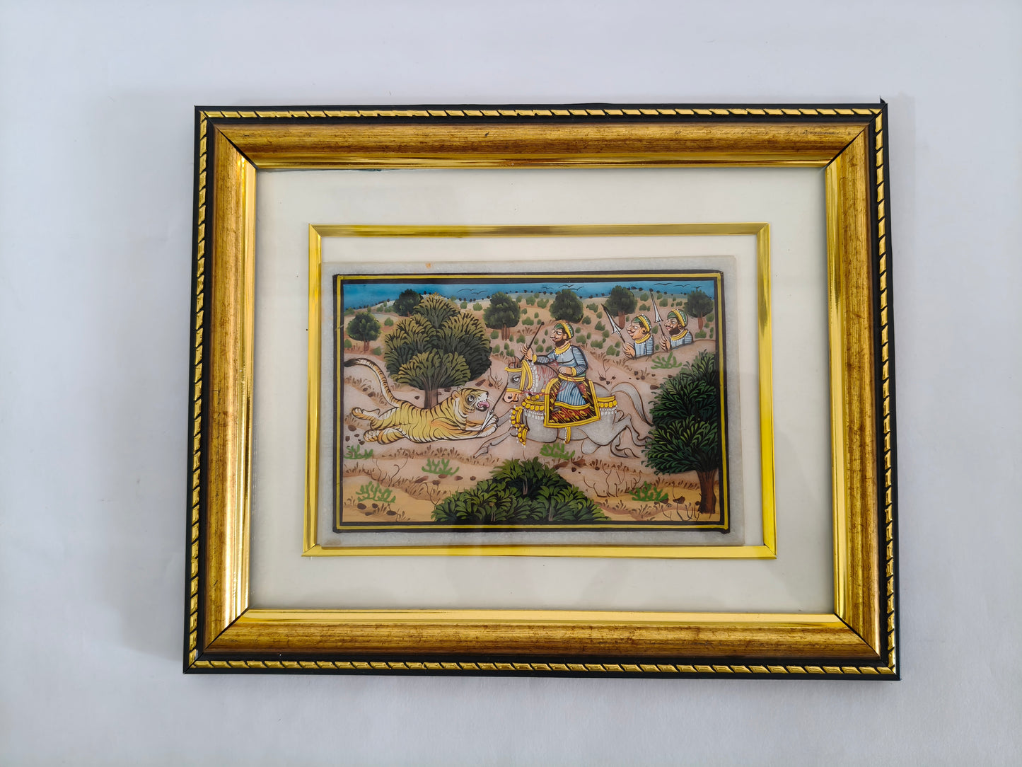Royal Tiger Hunt Miniature Painting