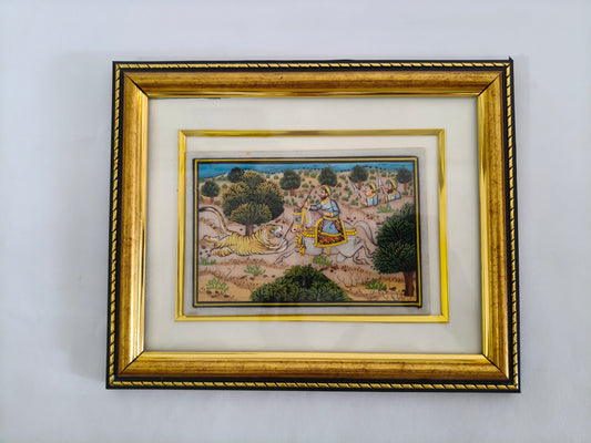 Royal Tiger Hunt Miniature Painting