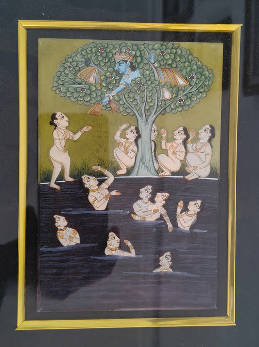 Lord Krishna and Gopis Marble Art Painting
