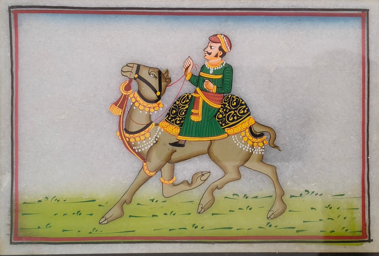 Camel Rider Marble Plate Painting – Traditional Rajasthani Marble Artwork