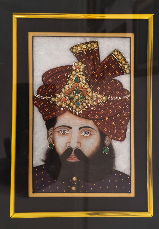 Royal Portrait on Natural Marble Plate