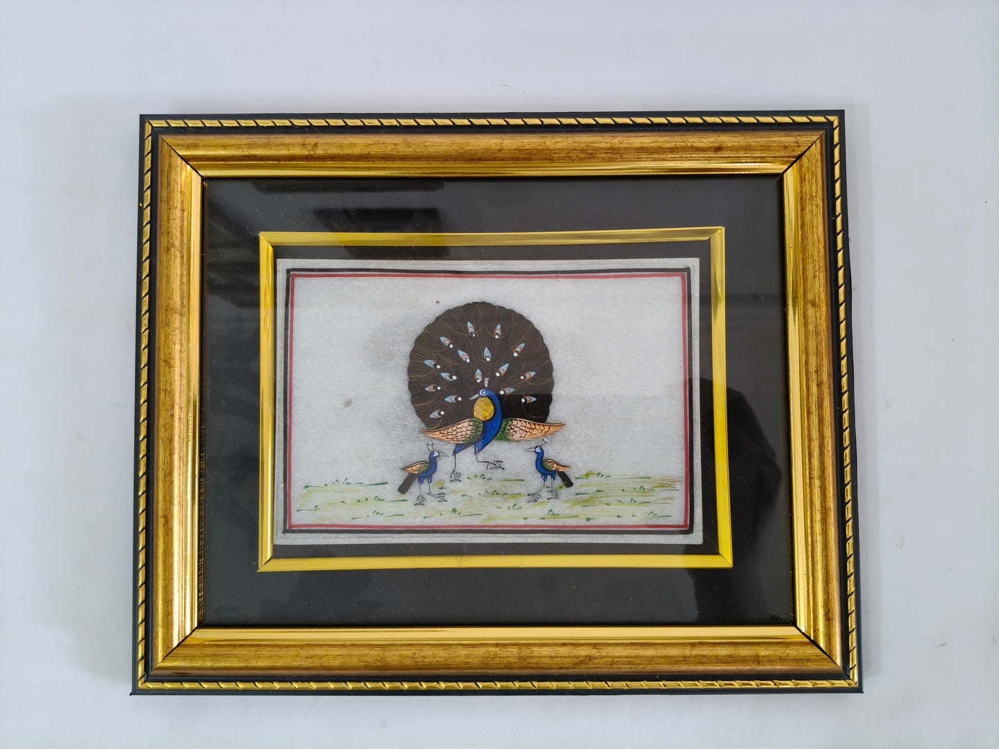Peacock Marble Plate Painting