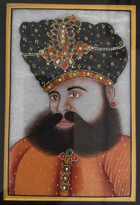 Royal Portrait on Natural Marble Plate