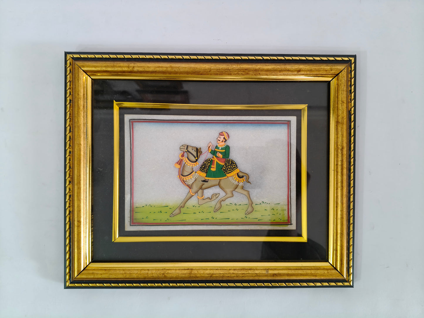 Camel Rider Marble Plate Painting – Traditional Rajasthani Marble Artwork