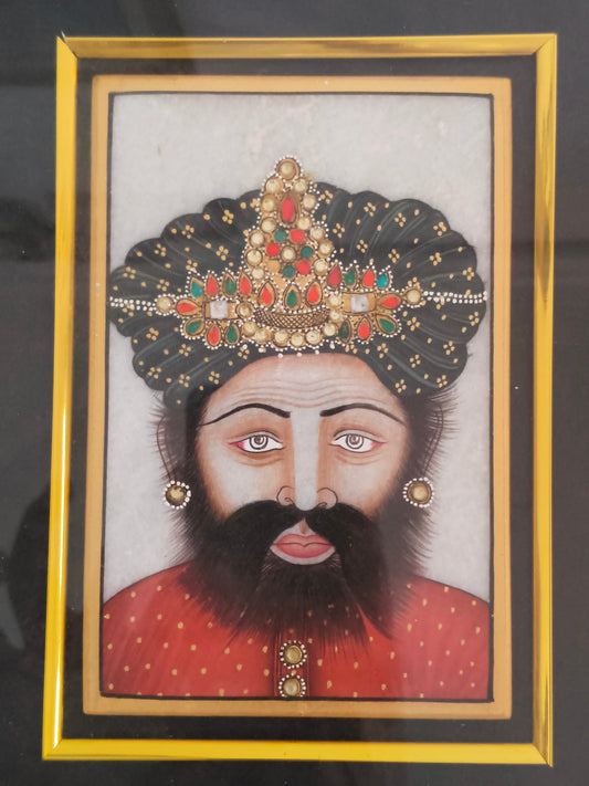 Royal Portrait on Natural Marble Plate