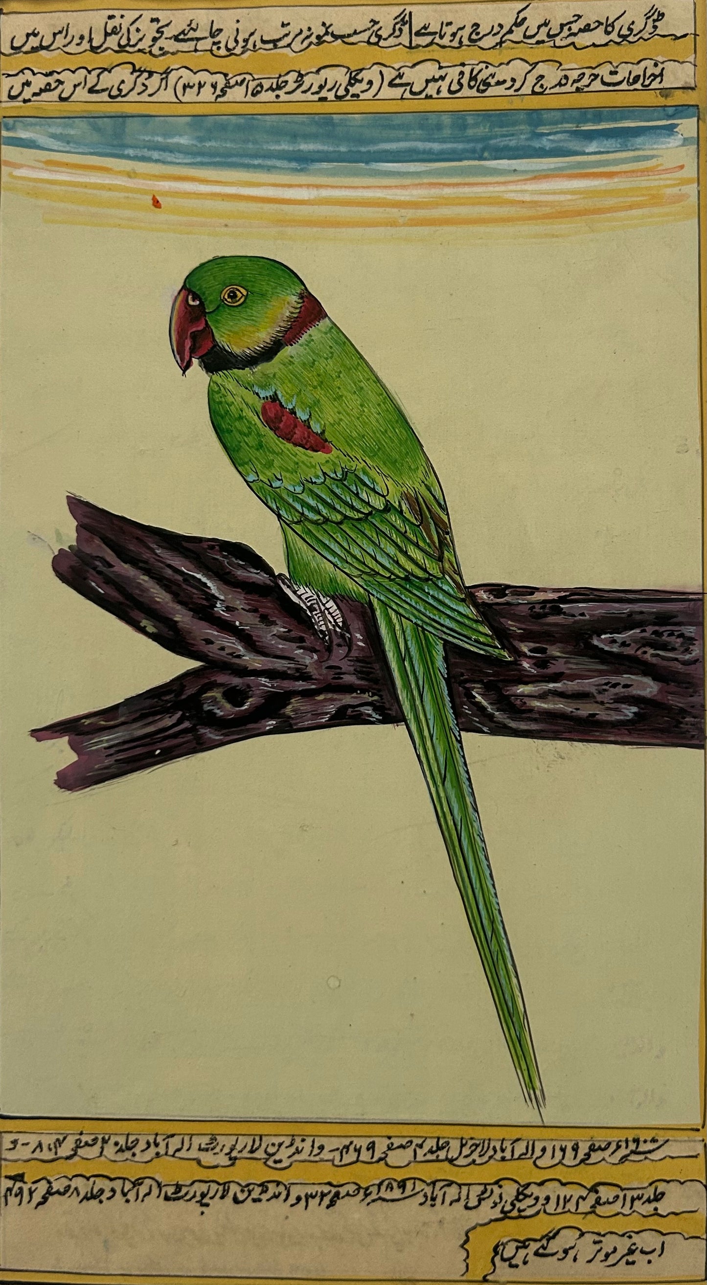 Miniature bird painting