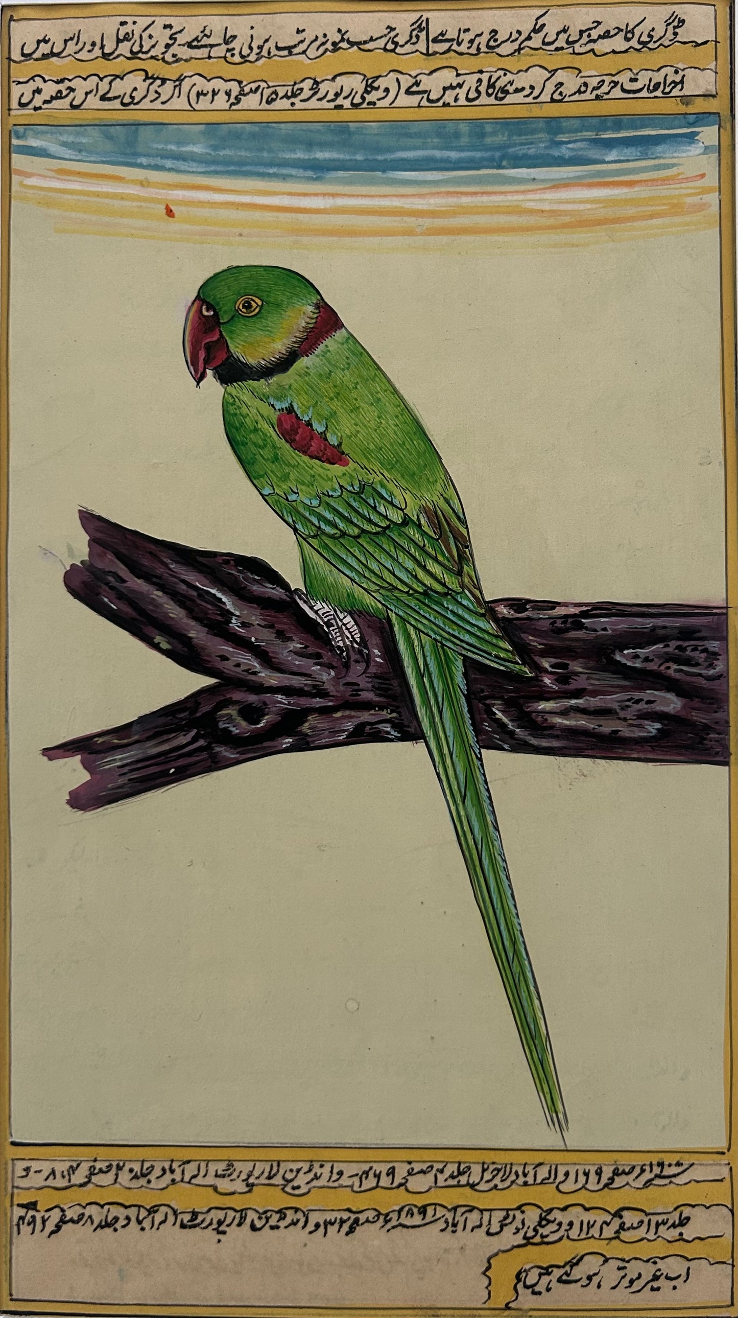 Miniature bird painting