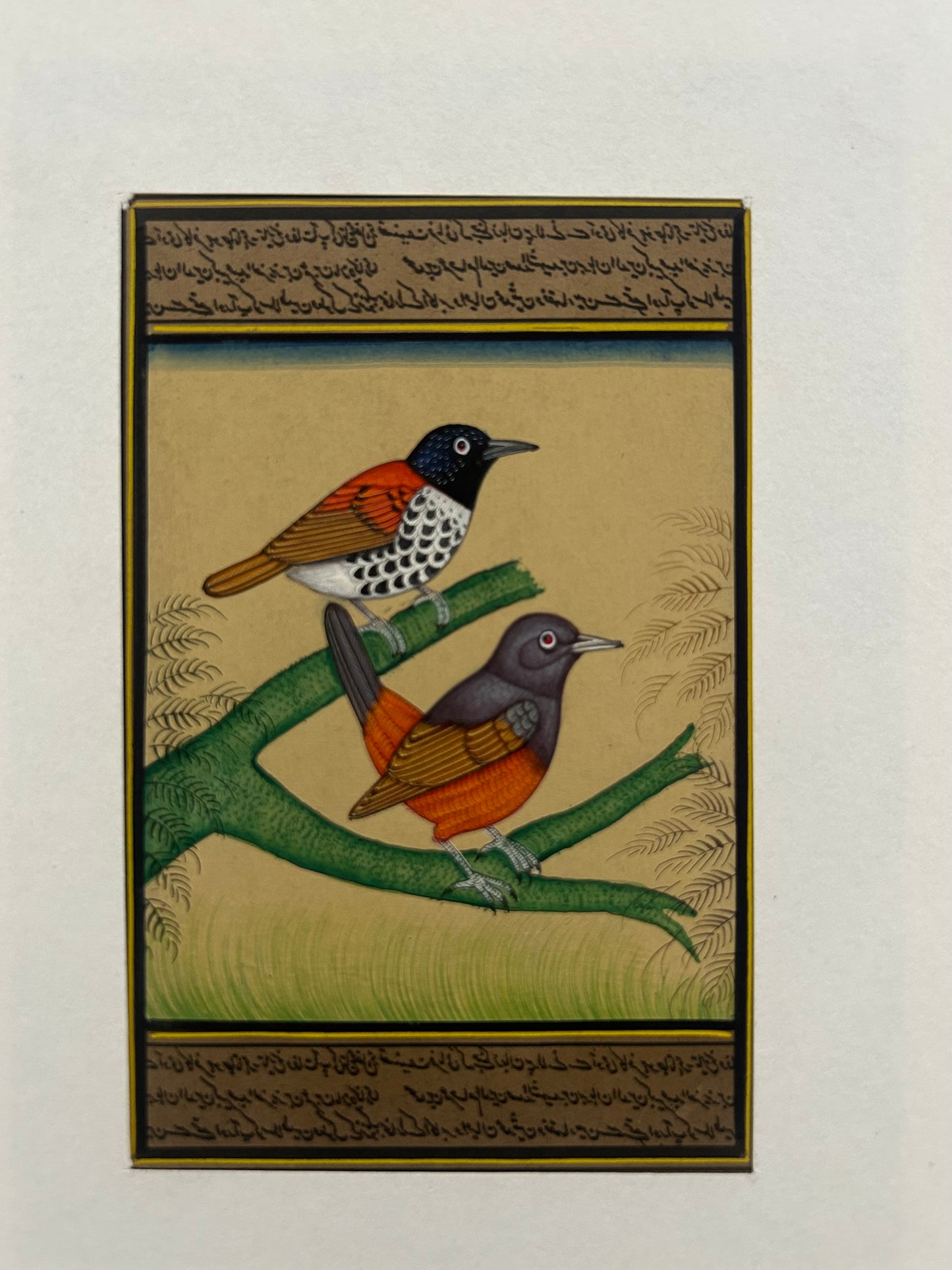 Miniature bird painting