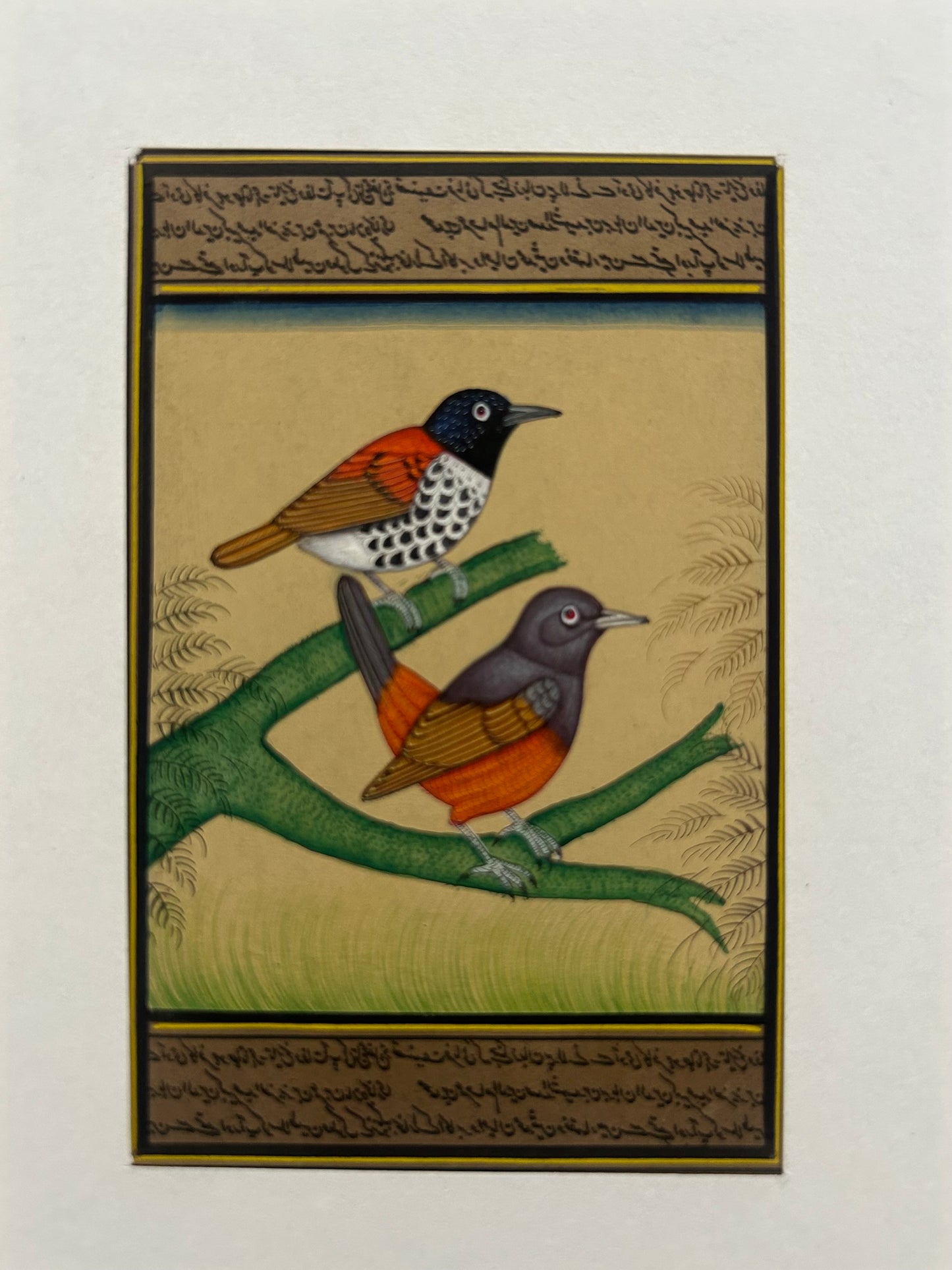 Miniature bird painting