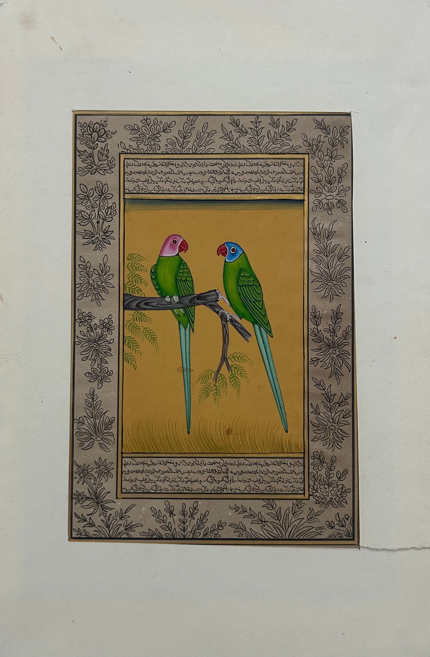 Miniature bird painting
