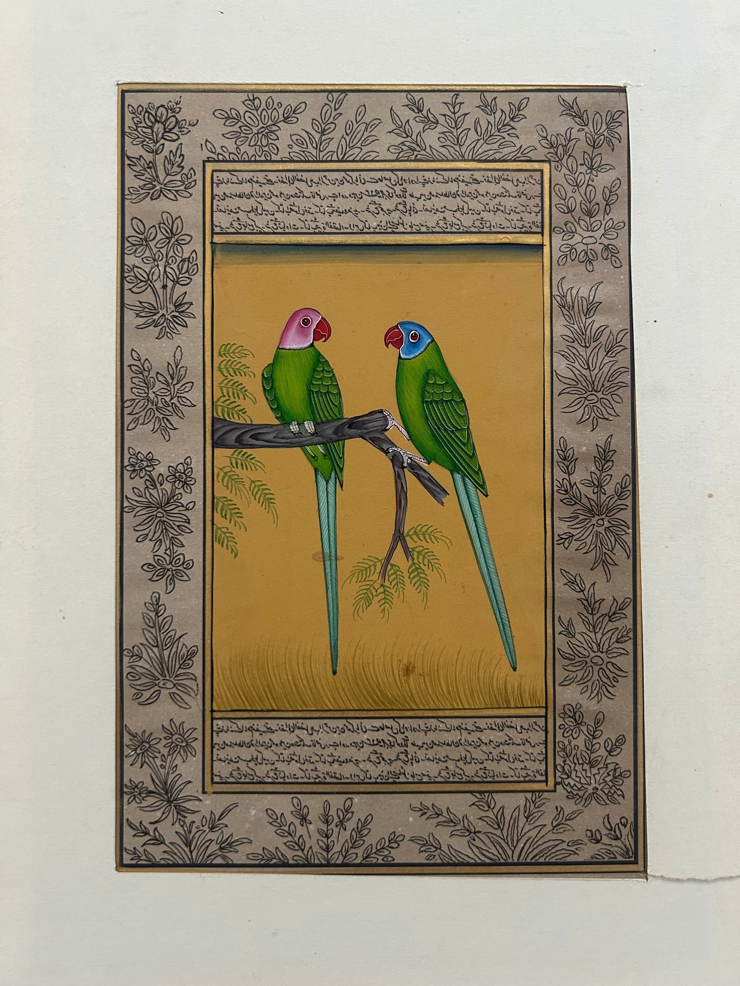 Miniature bird painting