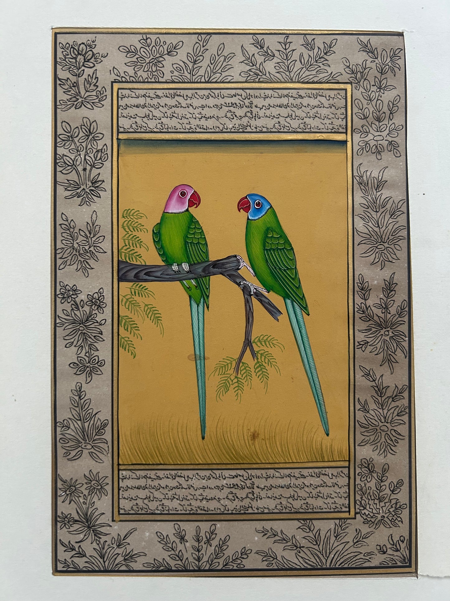 Miniature bird painting