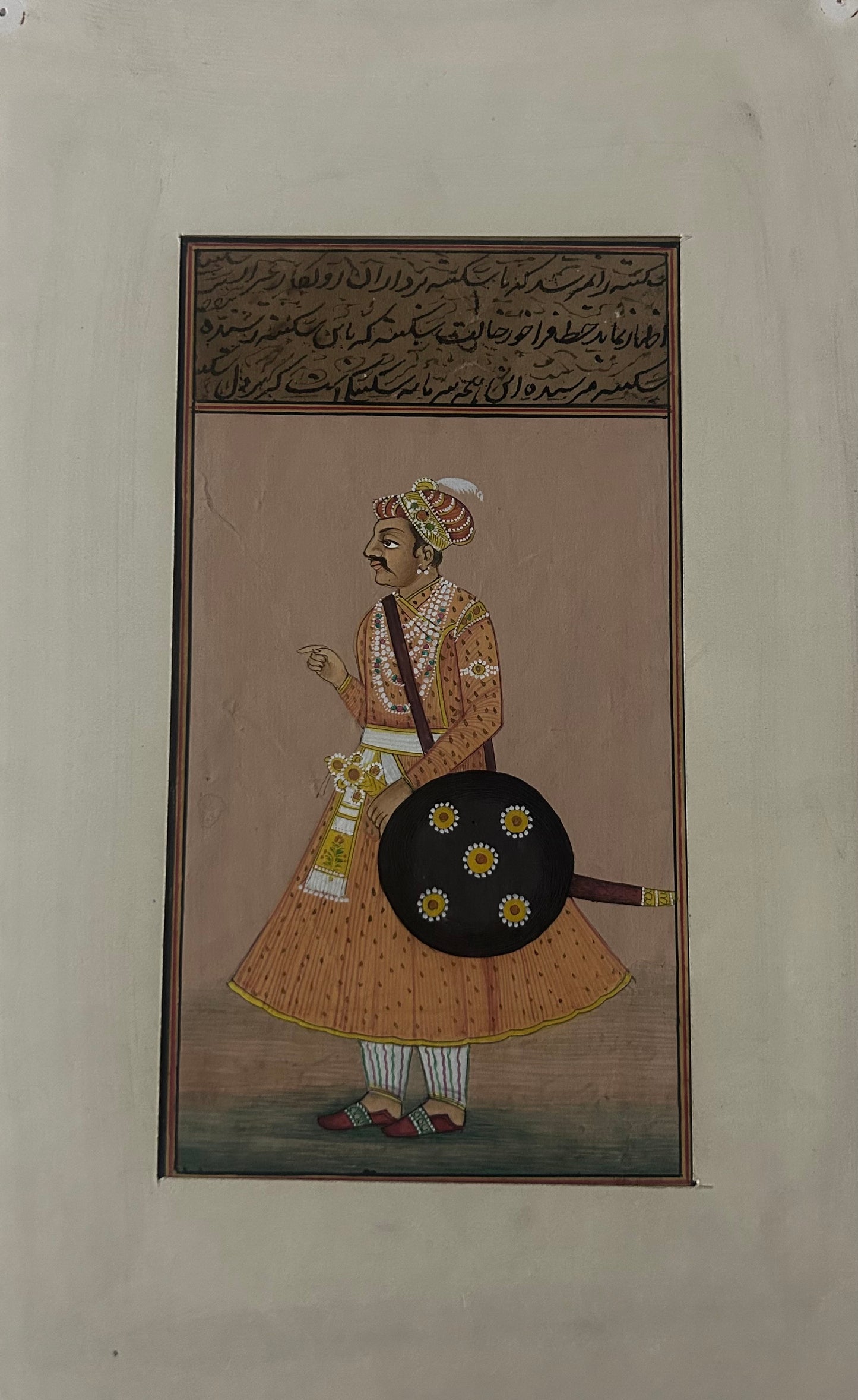 Indian miniature painting depicting a royal figure