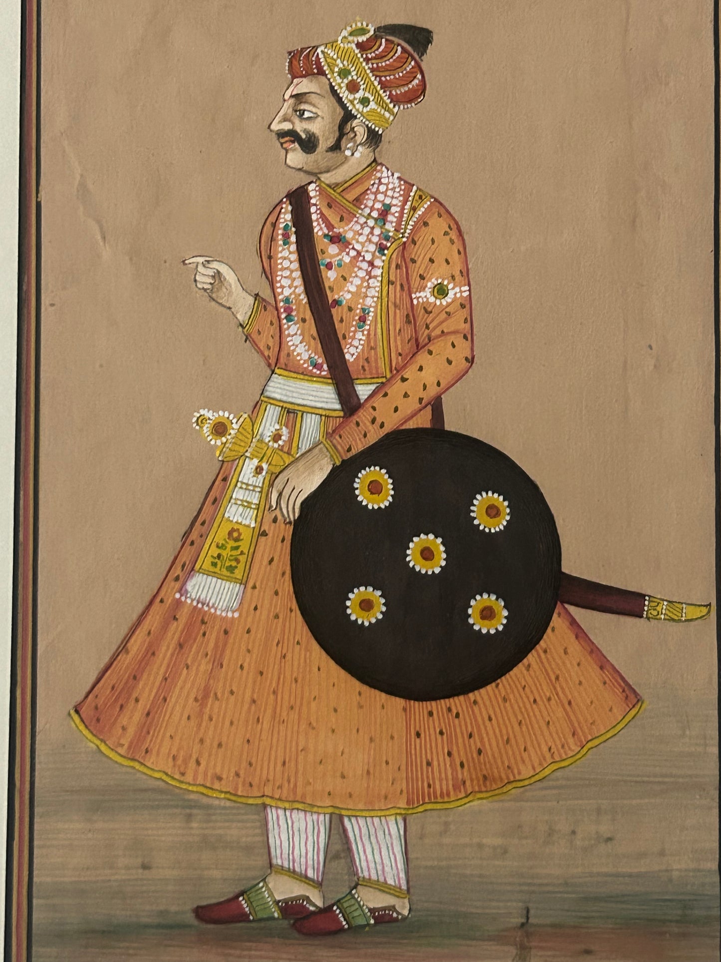 Indian miniature painting depicting a royal figure