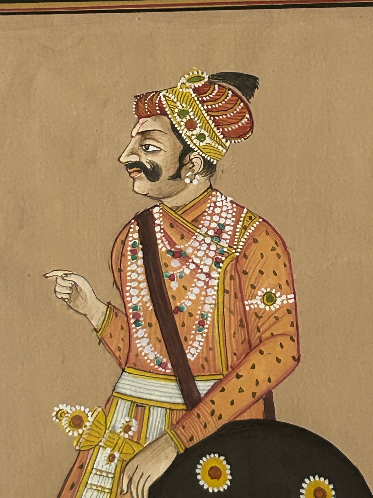 Indian miniature painting depicting a royal figure