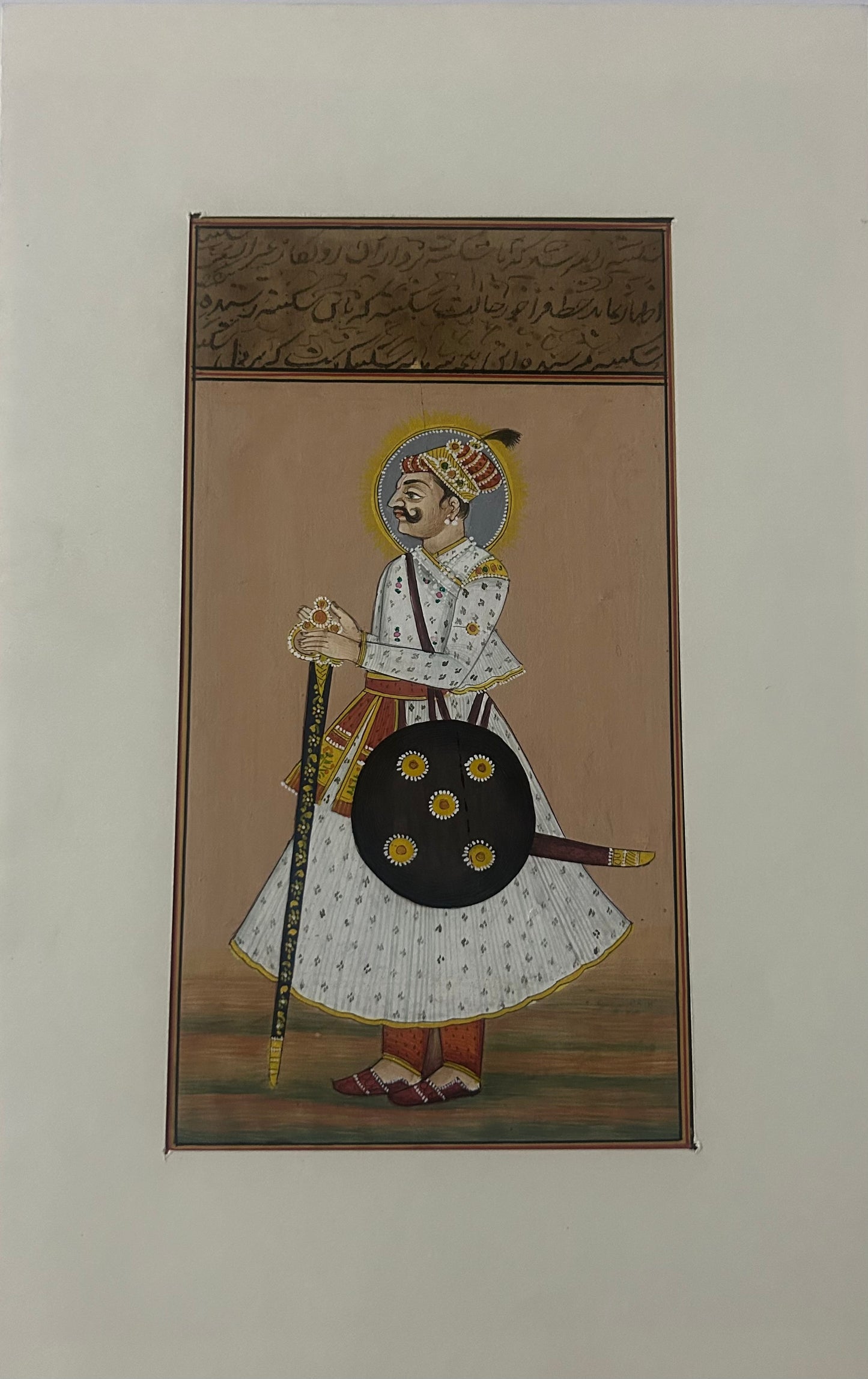 Indian miniature painting depicting a royal figure