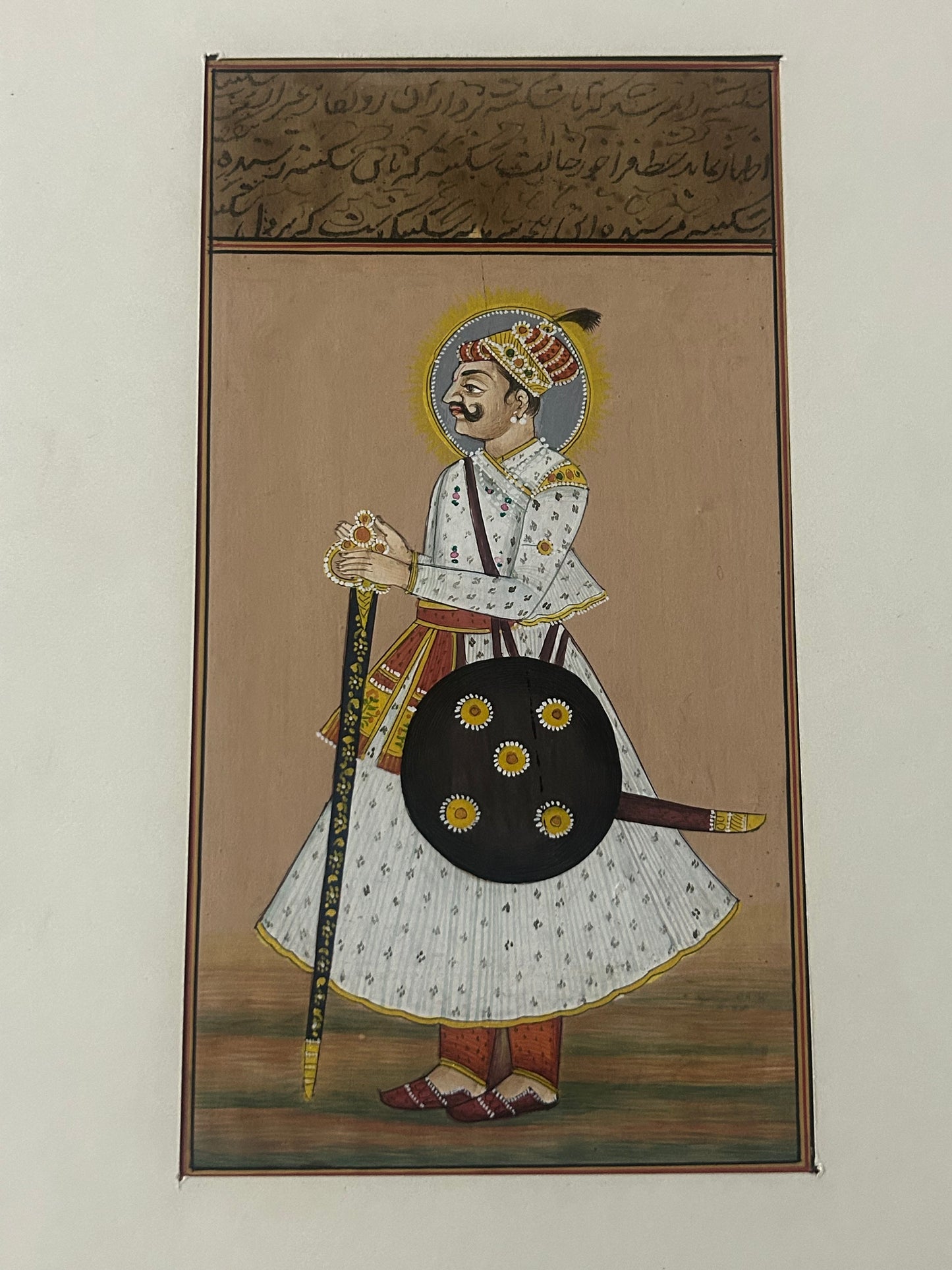 Indian miniature painting depicting a royal figure