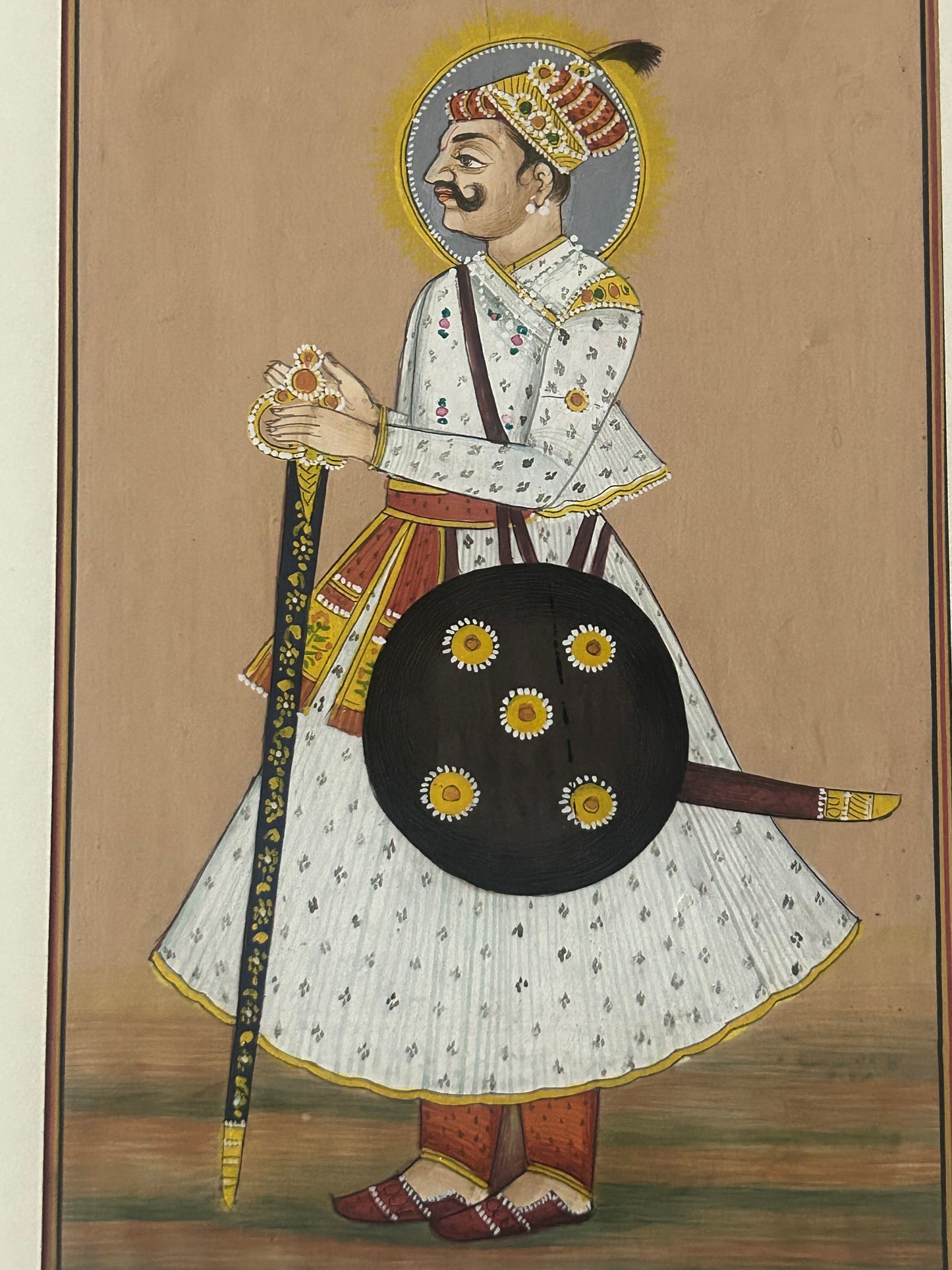 Indian miniature painting depicting a royal figure