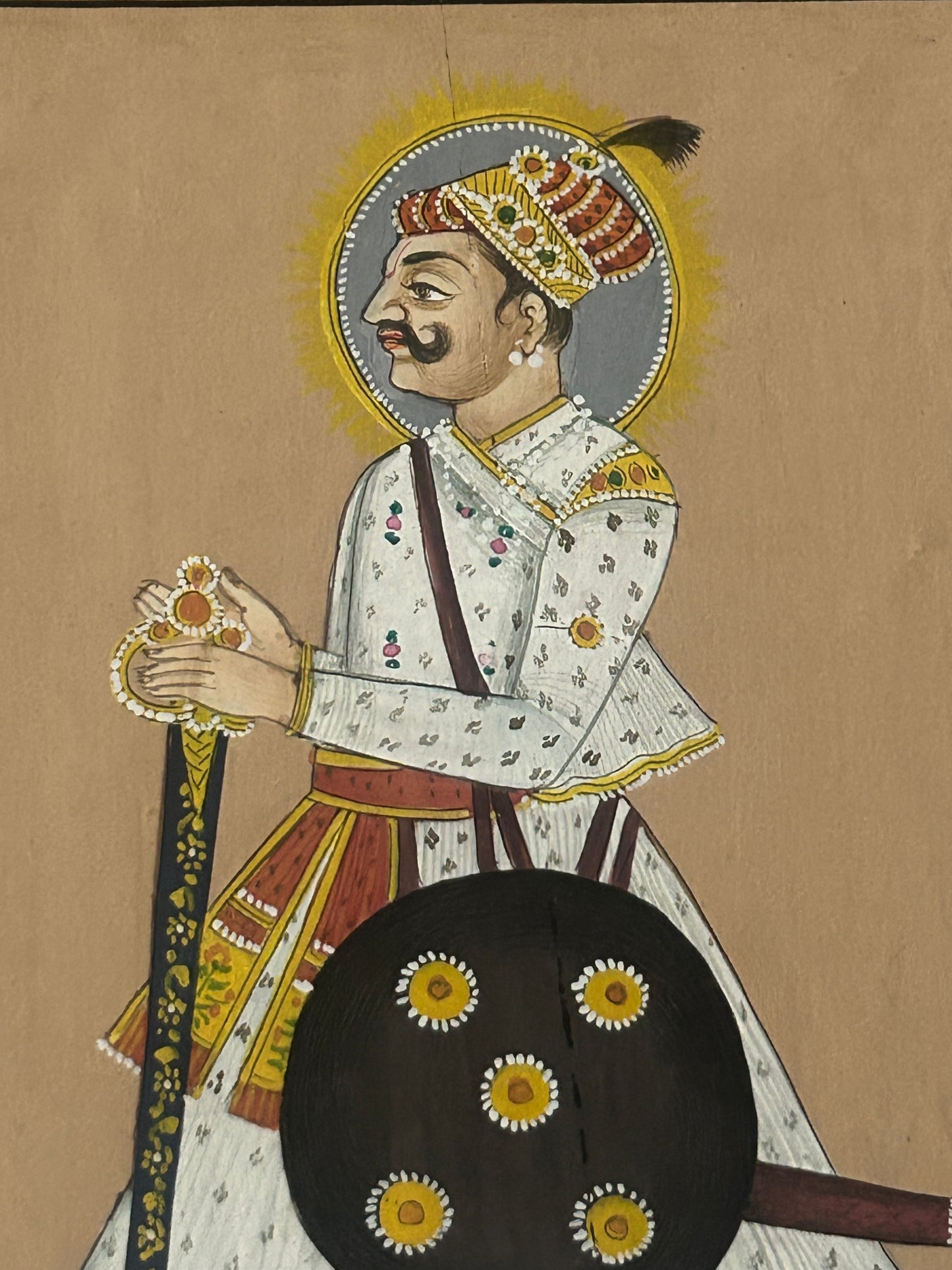 Indian miniature painting depicting a royal figure