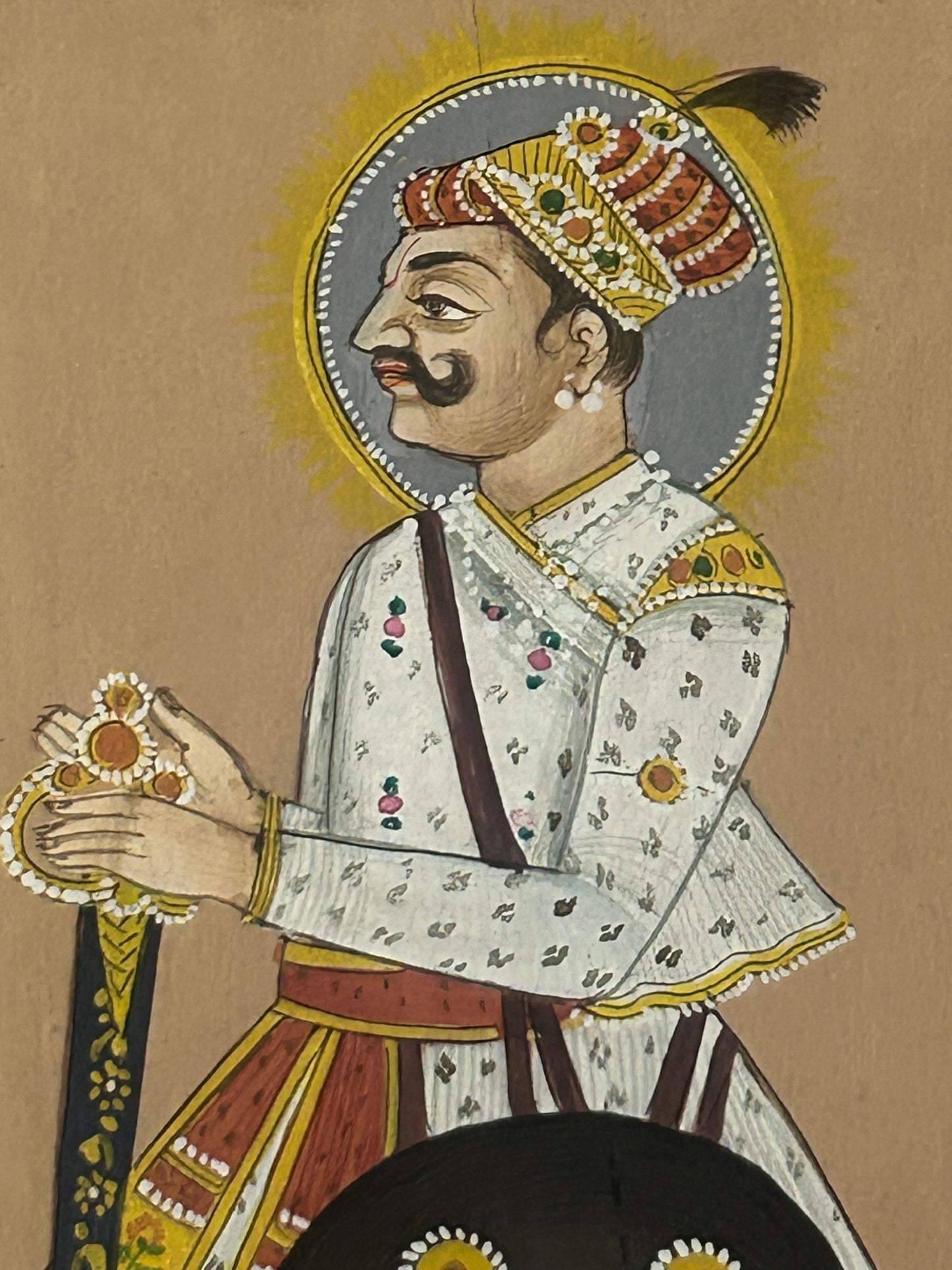 Indian miniature painting depicting a royal figure