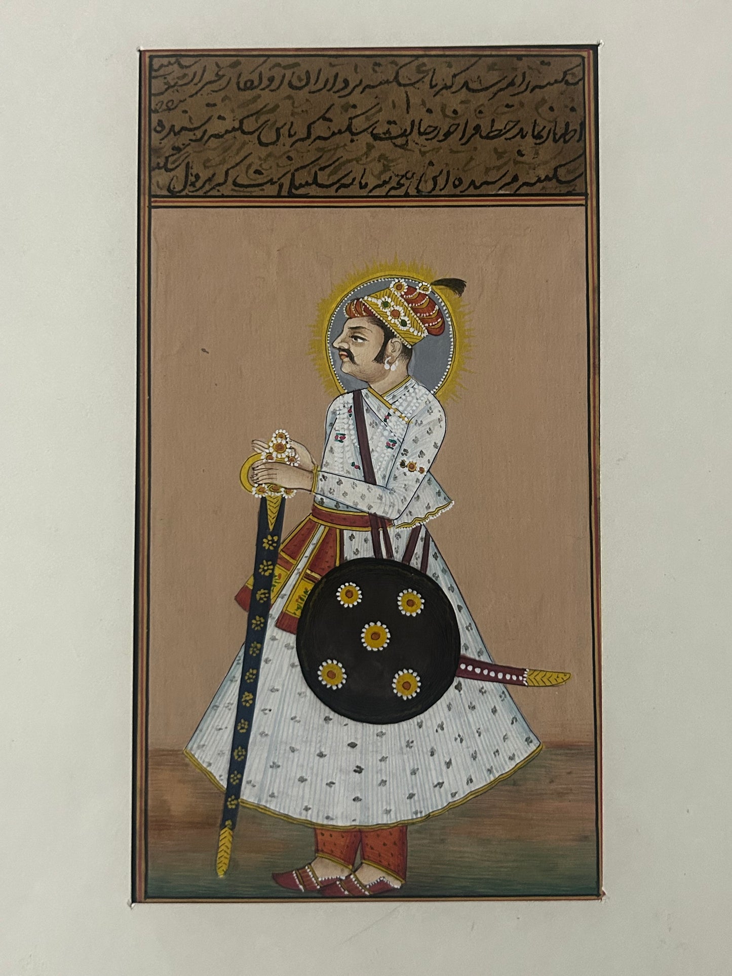 Indian miniature painting depicting a royal figure