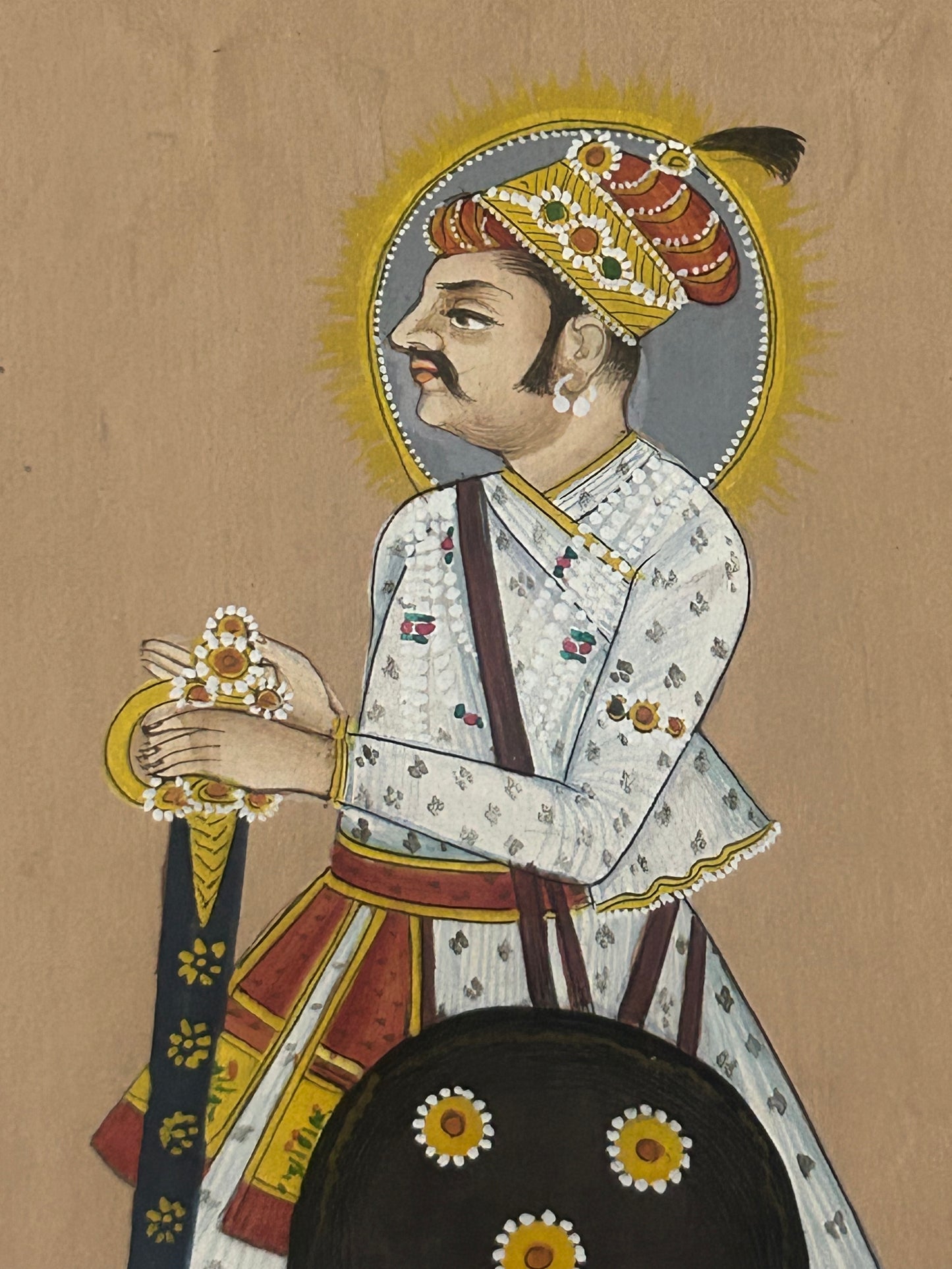 Indian miniature painting depicting a royal figure