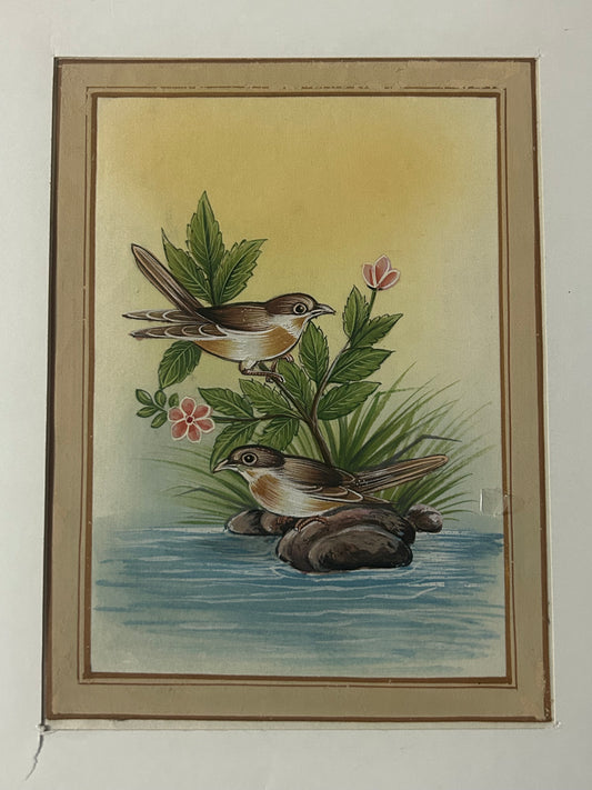 Traditional Indian bird miniature painting