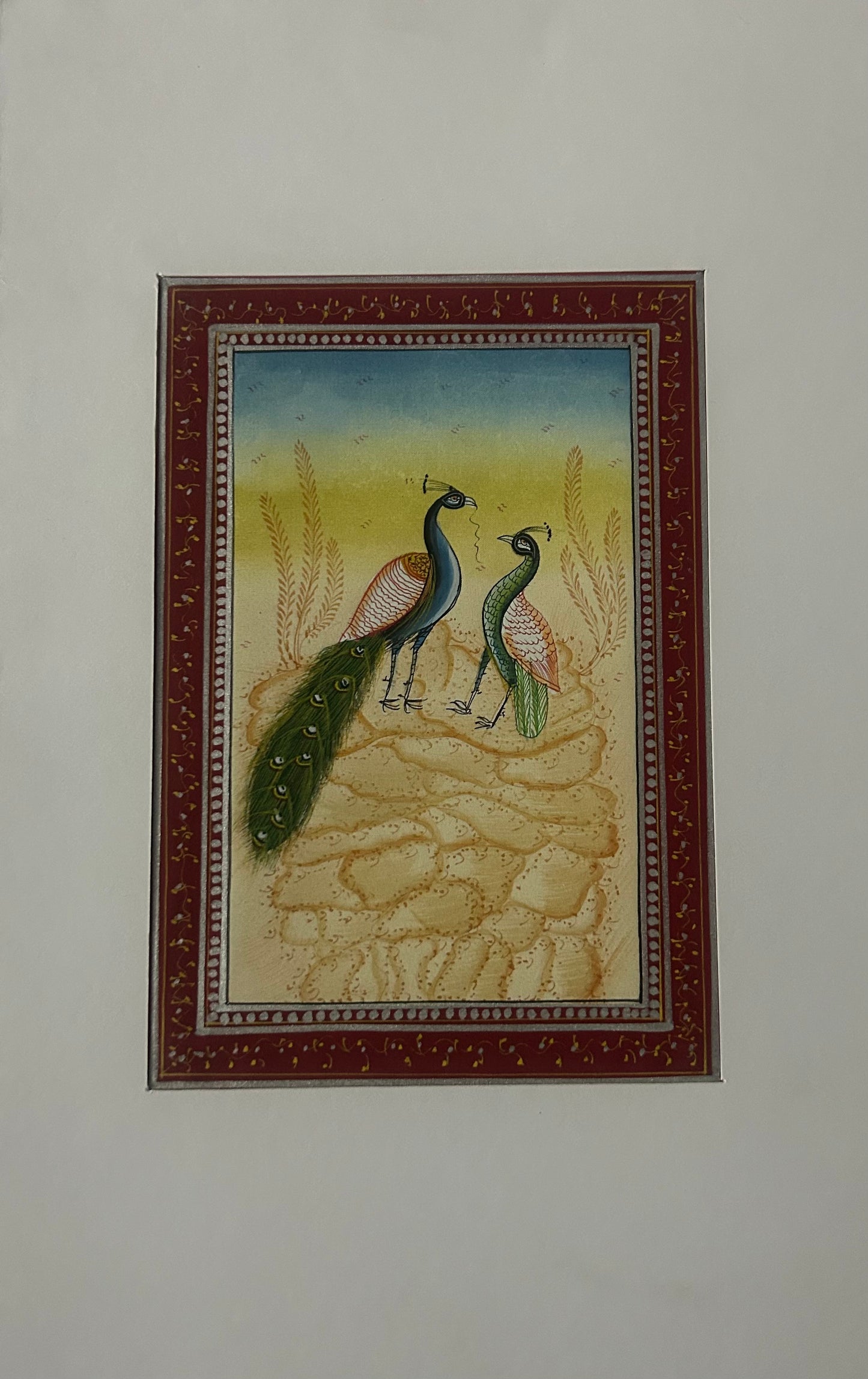 Traditional Indian bird miniature painting