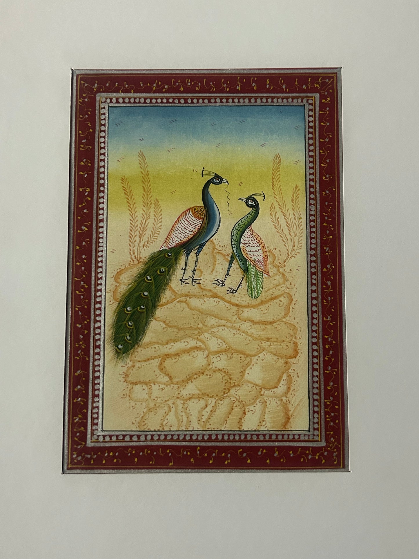 Traditional Indian bird miniature painting