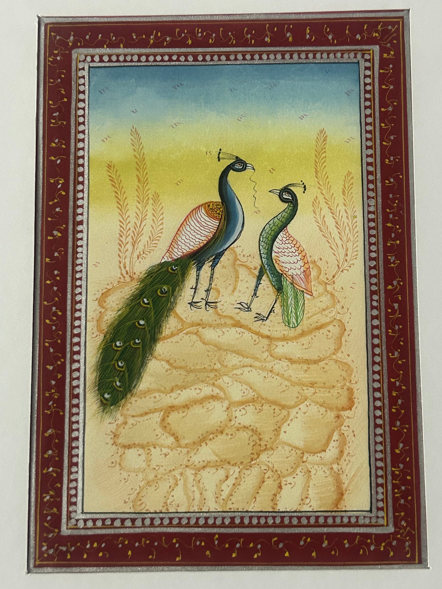 Traditional Indian bird miniature painting