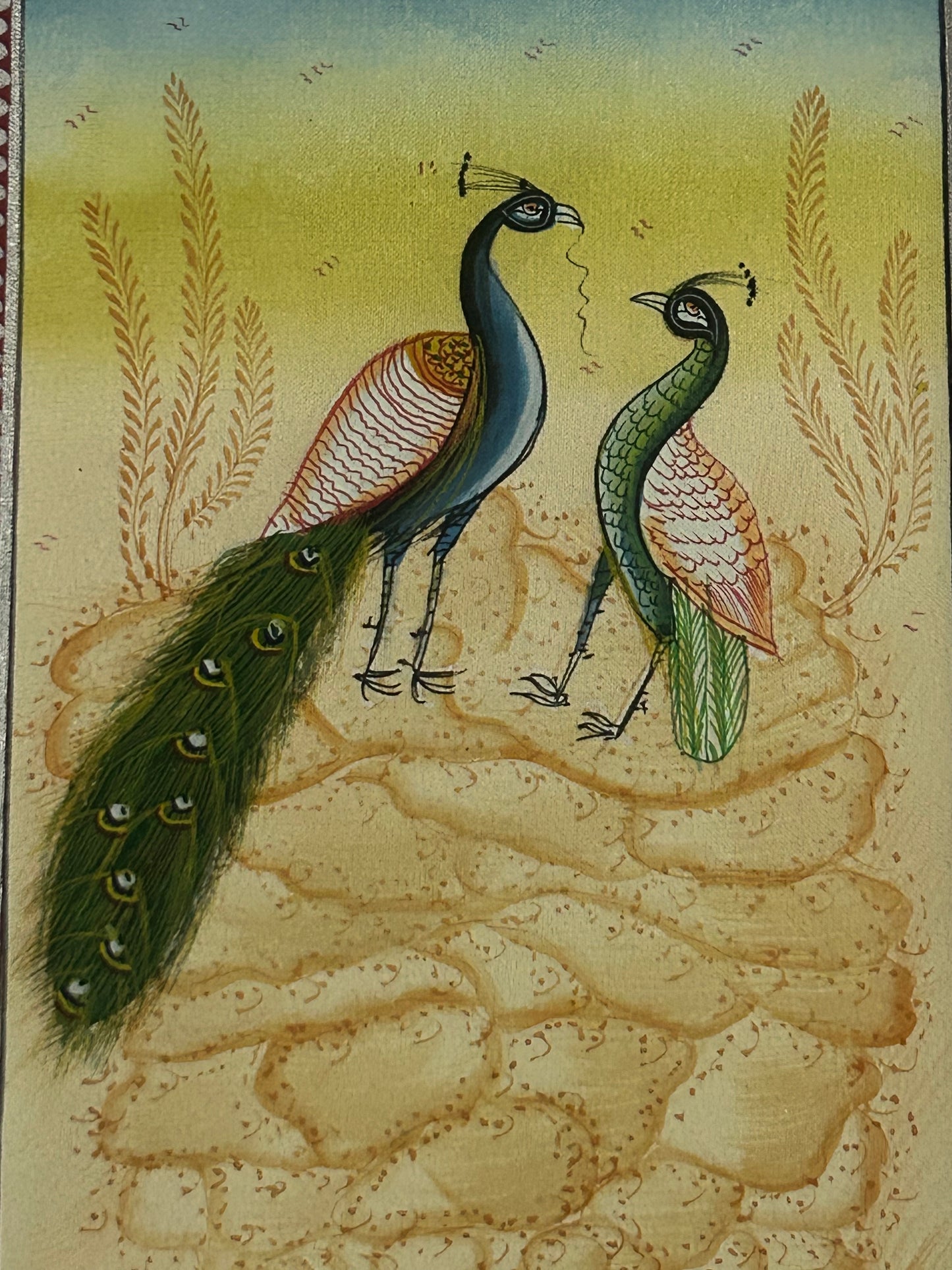 Traditional Indian bird miniature painting