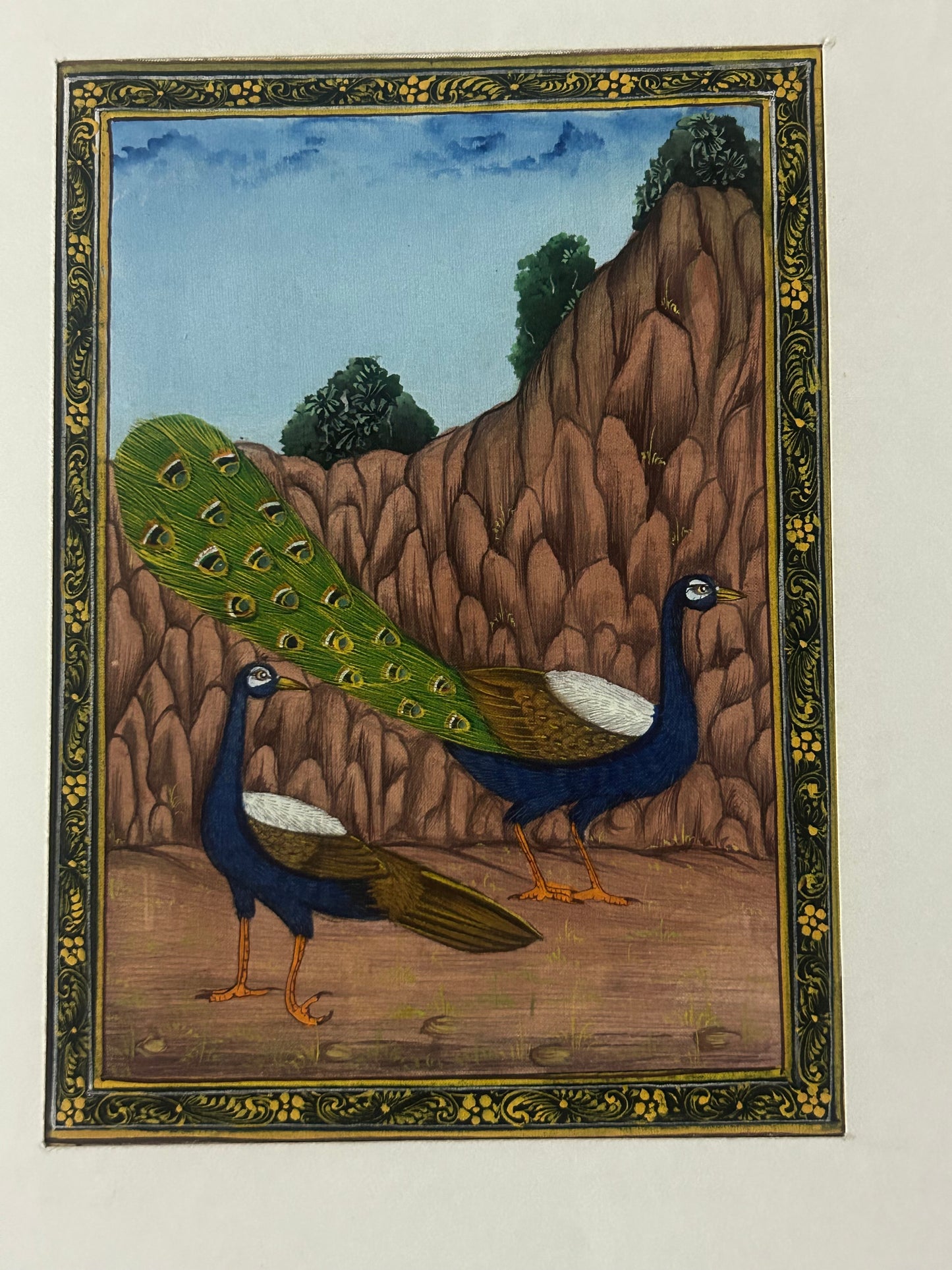 Traditional Indian bird miniature painting